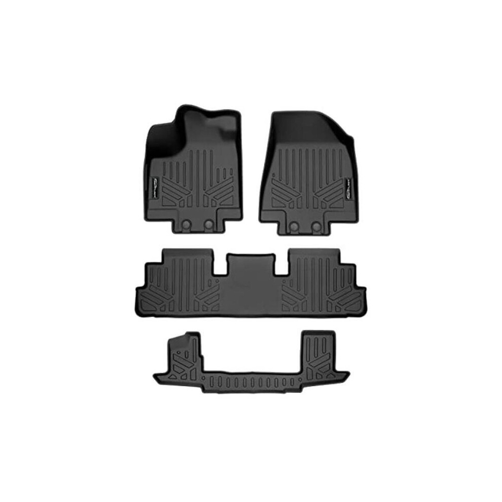 Smartliner Sa0567-B0567-C0567 Custom Fit 3 Row Floor Mats Liner Set For 2022-2023 Nissan Pathfinder, Black 840004629063
