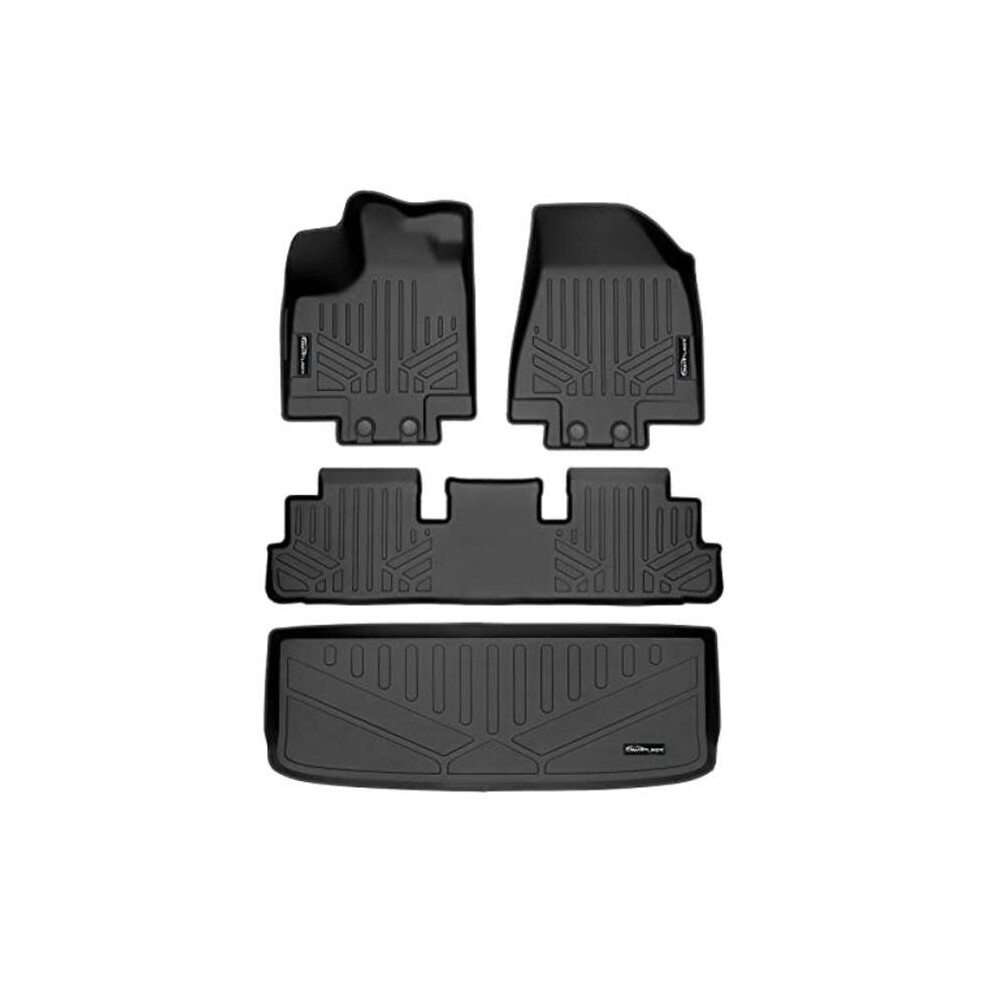 Smartliner Sa0567-B0567-E0567 Custom Fit 2 Rows Behind 3Rd Row Floor Mats & Cargo Liner Set For 2022-2023 Nissan Pathfinder, Black 840004629100