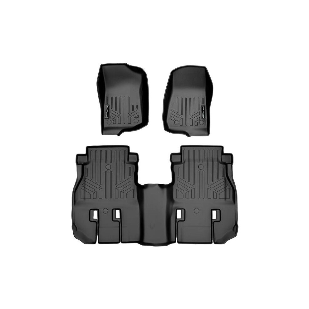 Smartliner Sa0316-R-B0316 All Weather Custom Fit 2 Row Floor Mat Liner Set For 2021 Jeep Wrangler, Black 840004628783