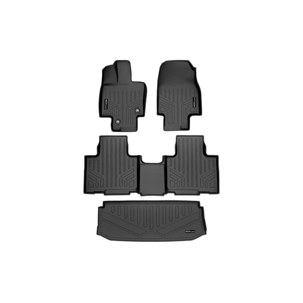 Smartliner Sa0500-B0522-E0515 2 Row Behind 3Rd Row Floor Mats & Cargo Liner For 2020-2022 Toyota Highlander, Black 840004628325