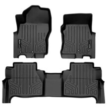 SMARTLINER Ensemble de tapis de sol personnaliss 2 ranges, noir, compatible avec Nissan Frontier 2022-2023 (cabine double avec rangement sous
