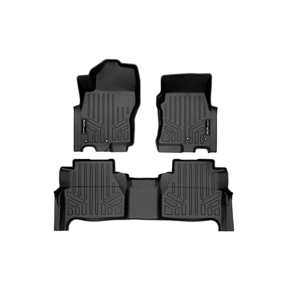 Smartliner Sa0571-B0571 Custom 2 Row Floor Mats Liner Set For 2022-2023 Nissan Frontier, Black 840004629162