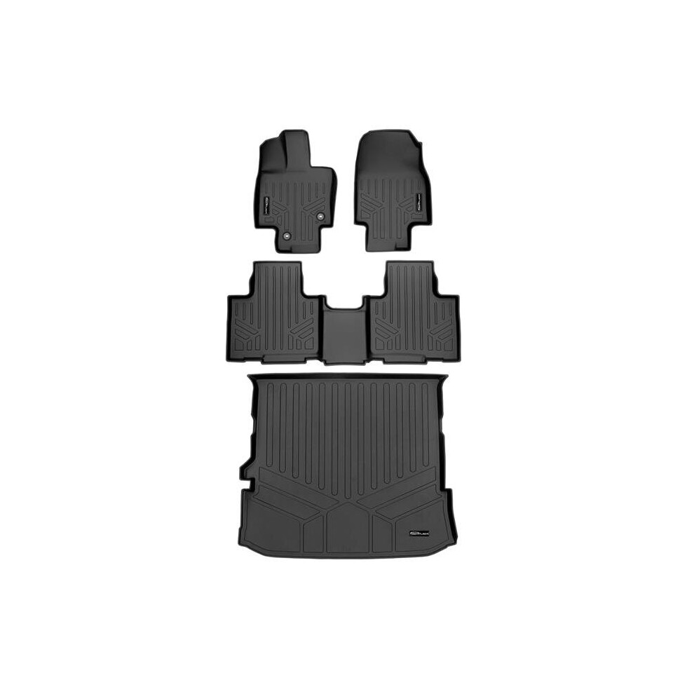 Smartliner Sa0500-B0522-D0515 2 Row Behind Floor Mats & Cargo Liner For 2020-2022 Toyota Highlander, Black 840004628349