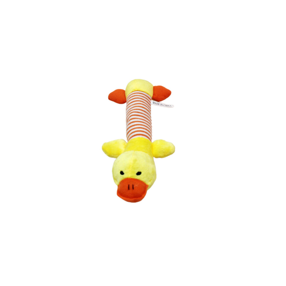 (Duck) Cute Animal Shape Pets Dog Chew Squeaky Toys Plush Interactive Dogs Toy