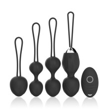 Silicone Kegel Balls, Set of 4 with Remote Control “Mandy” Black