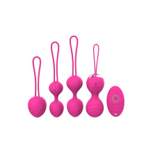 Silicone Kegel Balls, Set of 4 with Remote Control “Aviva” Peach