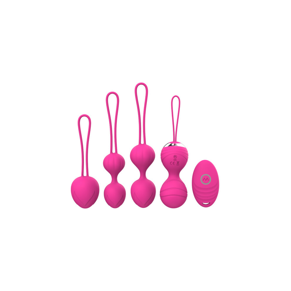 Y-Love Peach Silicone Kegel Balls, Set Of 4 With Remote Control ÂAvivaâ