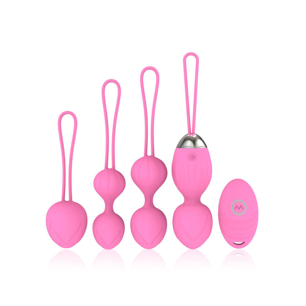 Y-Love Pink Silicone Kegel Balls, Set Of 4 With Remote Control ÂMandyâ