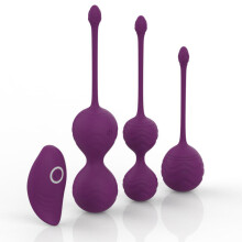 Silicone Kegel Balls, Set of 3 with Remote Control “Marina” Purple