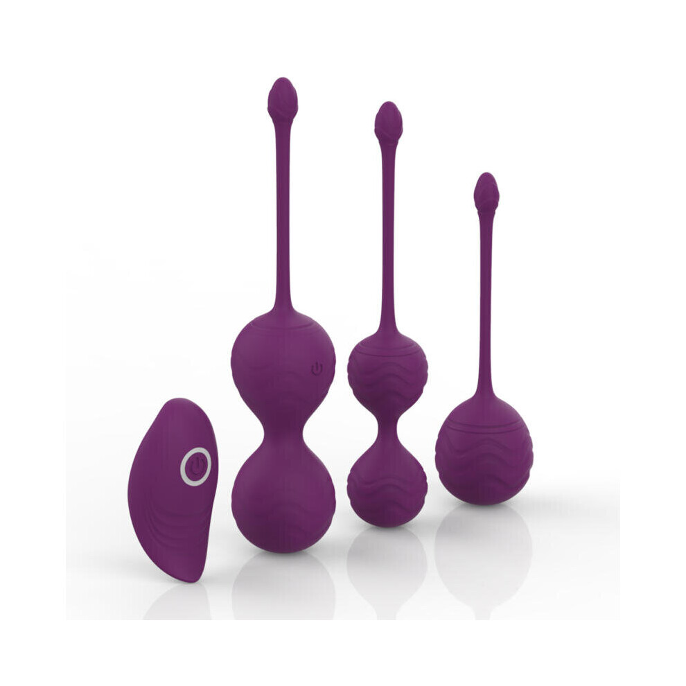 Y-Love Purple Silicone Kegel Balls, Set Of 3 With Remote Control ÂMarinaâ