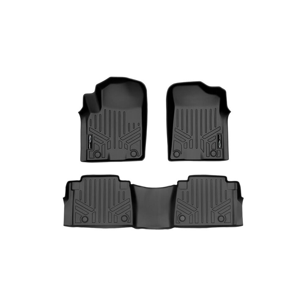 Smartliner Sa0504-B0504 All Weather Custom Fit 2 Row Floor Mats Liner Set For 2019-2022 Nissan Armada, Black 840004628196