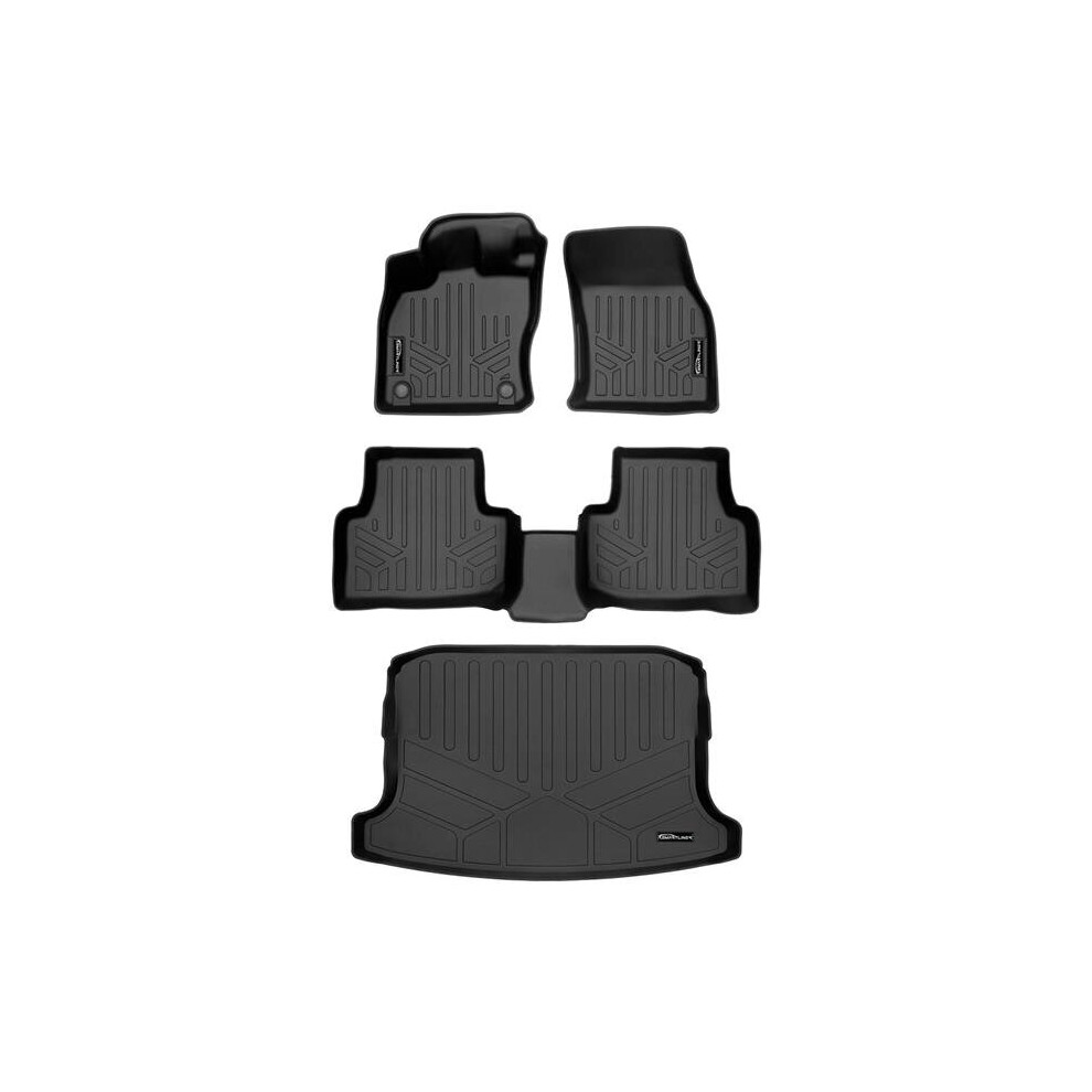 Smartliner Sa0562-B0562-D0562 All Weather Custom Fit 2 Row Floor Mats & Cargo Liner Set For 2022-2023 Volkswagen Taos, Black 840004628837