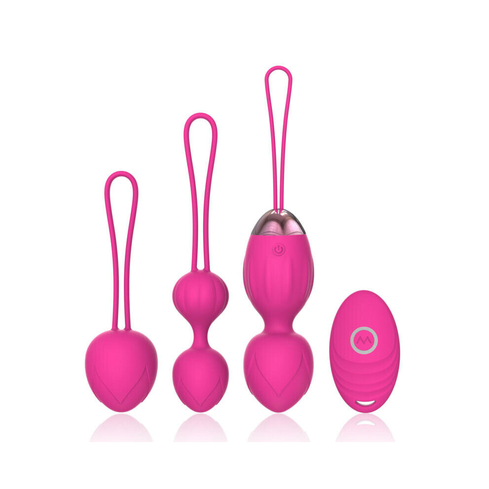 Y-Love Peach Silicone Kegel Balls, Set Of 3 With Remote Control ÂCherryâ