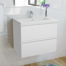 (White) Aica 500mm Wall Hung Vanity Units and Sink Basin