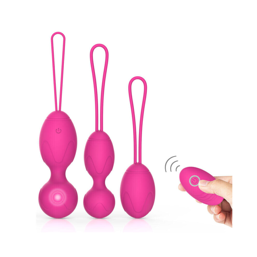 Y-Love Peach Silicone Kegel Balls, Set Of 3 With Remote Control ÂJanelleâ