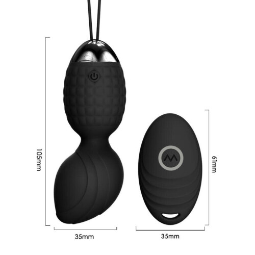 Silicone Vibrating Egg with Remote Control “Eve” Black 1