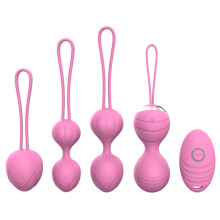 Silicone Kegel Balls, Set of 4 with Remote Control “Aviva” Pink
