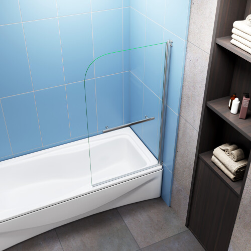 AICA Aica 800x1400mm 180% Pivot Shower Bath Screen Overbath Door Panel 1