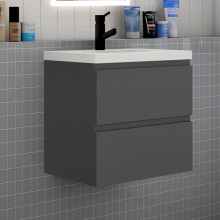 (White) Aica 600mm Wall Hung Vanity Units with Basin Sink