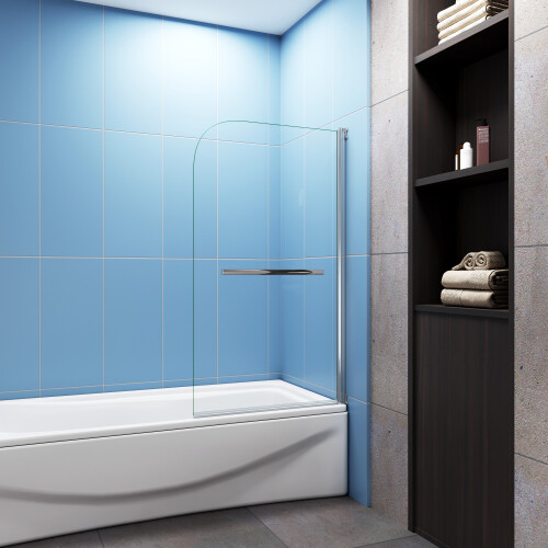 AICA Aica 800x1400mm 180% Pivot Shower Bath Screen Overbath Door Panel