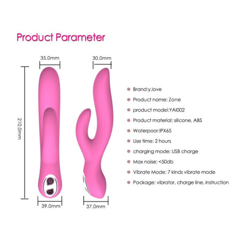 Silicone Multi Speed Vibrator “Zone” Pink 1