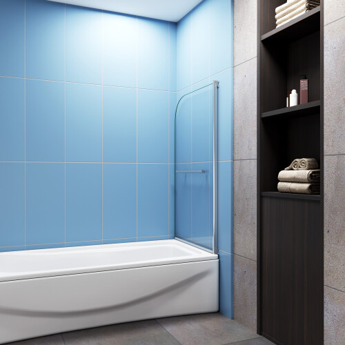 AICA Aica 800x1400mm 180% Pivot Shower Bath Screen Overbath Door Panel 2