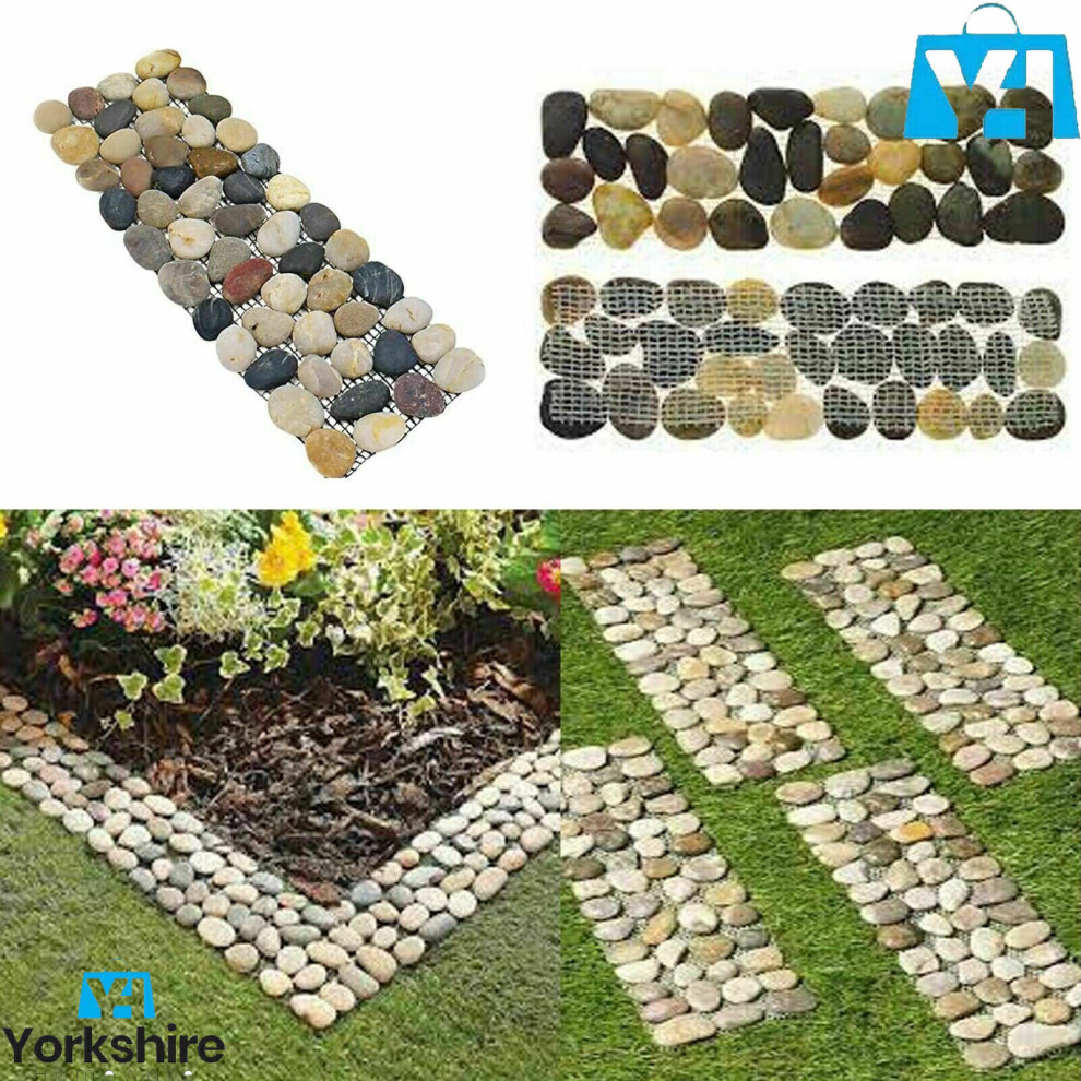 PLAIN PEBBLE STONE BORDER STRIPS FOR GARDEN, LAWN, BATHROOM EDGING TILES