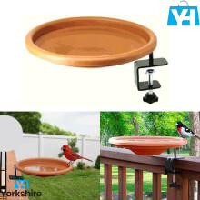 BIRD FEEDER DECK MOUNTED GARDEN FEEDING BOWLS WATER BATH SPA TABLE BALCONY PATIO