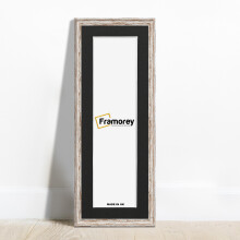 (Walnut With Black Mount, 16x5" Pic (20x9" Frame)) Panoramic Style Walnut Picture Frame / Vintage Distressed Photo Frames With Multicolored Mount / Poster Frames / Wall Art Frame