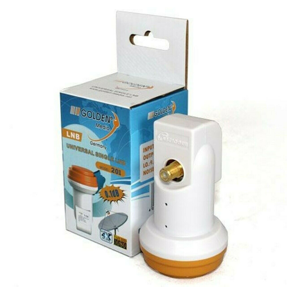 Golden Media Universal Single Full HD PLL 0.1 dB LNB Gold-Plated Contacts