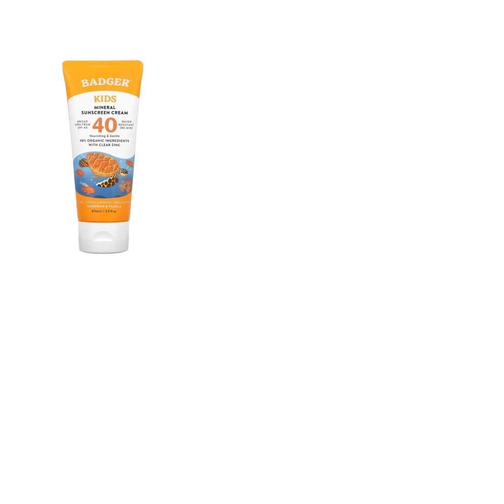 Badger Company, Clear Sport, Kids, Sunscreen Cream, SPF 40, 87ml