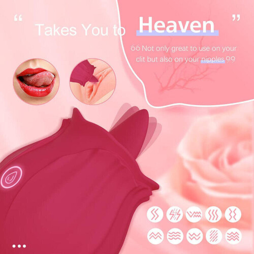 Tongue Lick Rose Vibrator (Red) 1