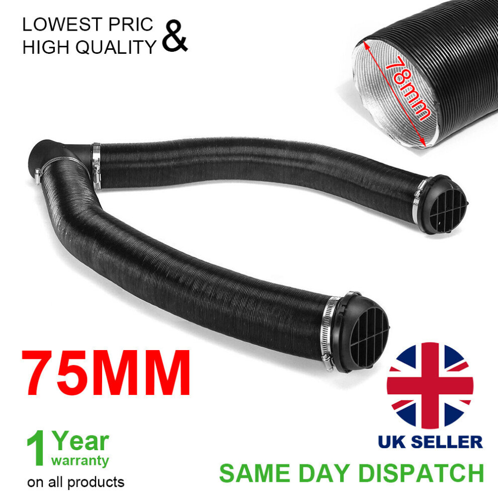 75mmHeater Pipe Ducting Y Piece Warm Air Outlet Vent For Diesel Heater