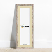 (Walnut With Ivory Mount, 12x8" Pic (16x12" Frame)) Panoramic Style Walnut Picture Frame / Vintage Distressed Photo Frames With Multicolored Mount / Poster Frames / Wall Art Frame