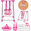 Kids Deluxe 5 -in-1 Baby Doll Pretend Play Set with Cot Bed, Bouncer, Adjustable Swing Seat and High Chair Accessories (Doll Not Included) 8