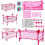 Kids Deluxe 5 -in-1 Baby Doll Pretend Play Set with Cot Bed, Bouncer, Adjustable Swing Seat and High Chair Accessories (Doll Not Included) 5