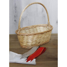 LARGE Wine, Food Gift Hamper Set, Wicker Basket + Ribbons + Cellophane