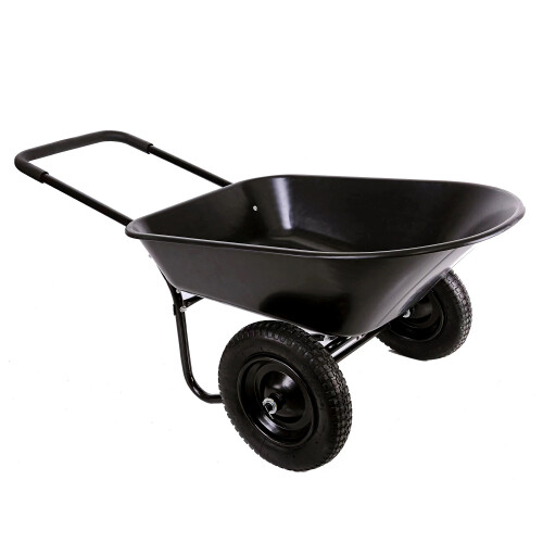 Garden WHEELBARROW 150kg Heavy Duty 85Ltr Yard Equine Barrow 2 Wheels ...