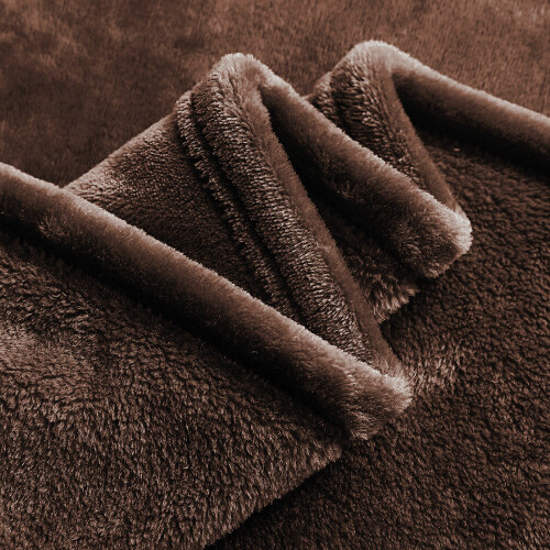 (Brown \ Coffee, King) Fleece Blanket Thick Bed Mink Soft Warm Sofa Throw 2