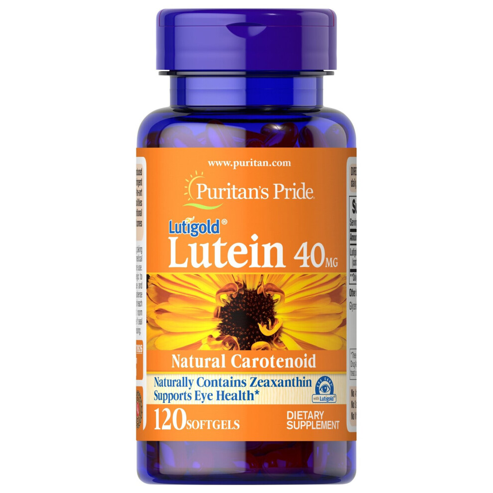 PURITAN'S PRIDE Lutigold Lutein 40mg 120 Softgels - with Zeaxanthin