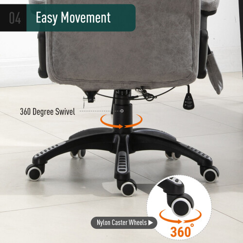 Office Heated Massage Stressless Back Support Comfortable Chair Grey 2