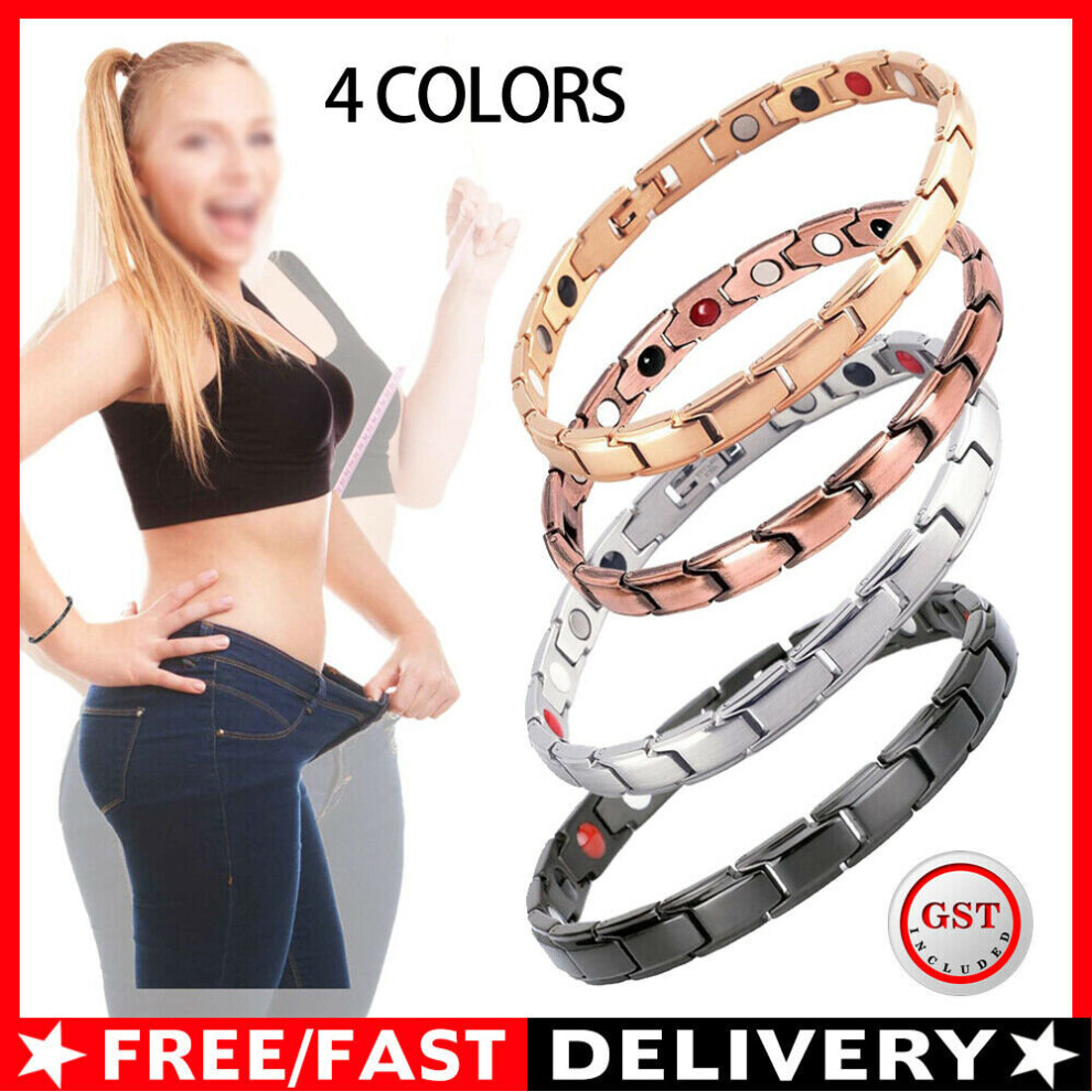 (Gold) Lymph Drainage Magnetic Bracelet Therapeutic Slimming Bracelet Promotes Blood