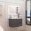 (White) Aica Bathroom 800mm Vanity Units with Basin Wall 2