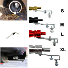 (Red, M) Car Turbo Sound Muffler Exhaust Pipe Blow-off Vale Simulator Whistle