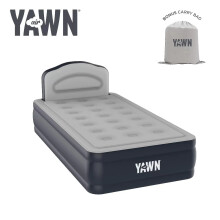 YAWN Air Bed (Single) Self-inflating motorised luxury air bed with built-in headboard.