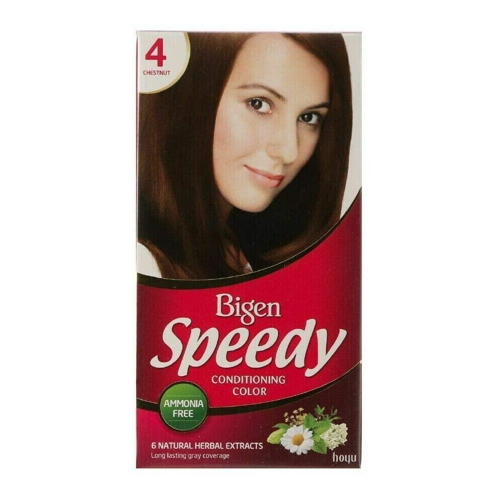 Bigen Women's Speedy Conditioning Colour 4 Chestnut- Easy & Speedy Application- No Ammonia - Excellent Gray Hair Coverage - Enhance Natural Hair Color Not,Specified
