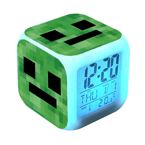 Minecraft Colorful Color Changing Alarm Clock Led Night Light #3