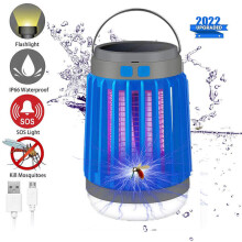 Solar Mosquito Killer Lamp Camping Lights Rechargeable Fly Bug Zapper