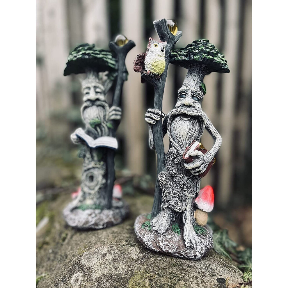 2x Garden Greenman Ornaments Outdoor Tree Man Statues Fairy Garden