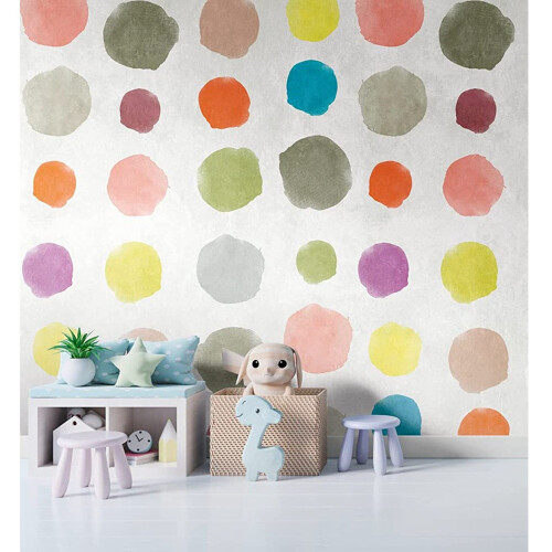 AS Creation AS Creation Multi Coloured Circle Spot Wallpaper Wall Mural 159x280cm 2